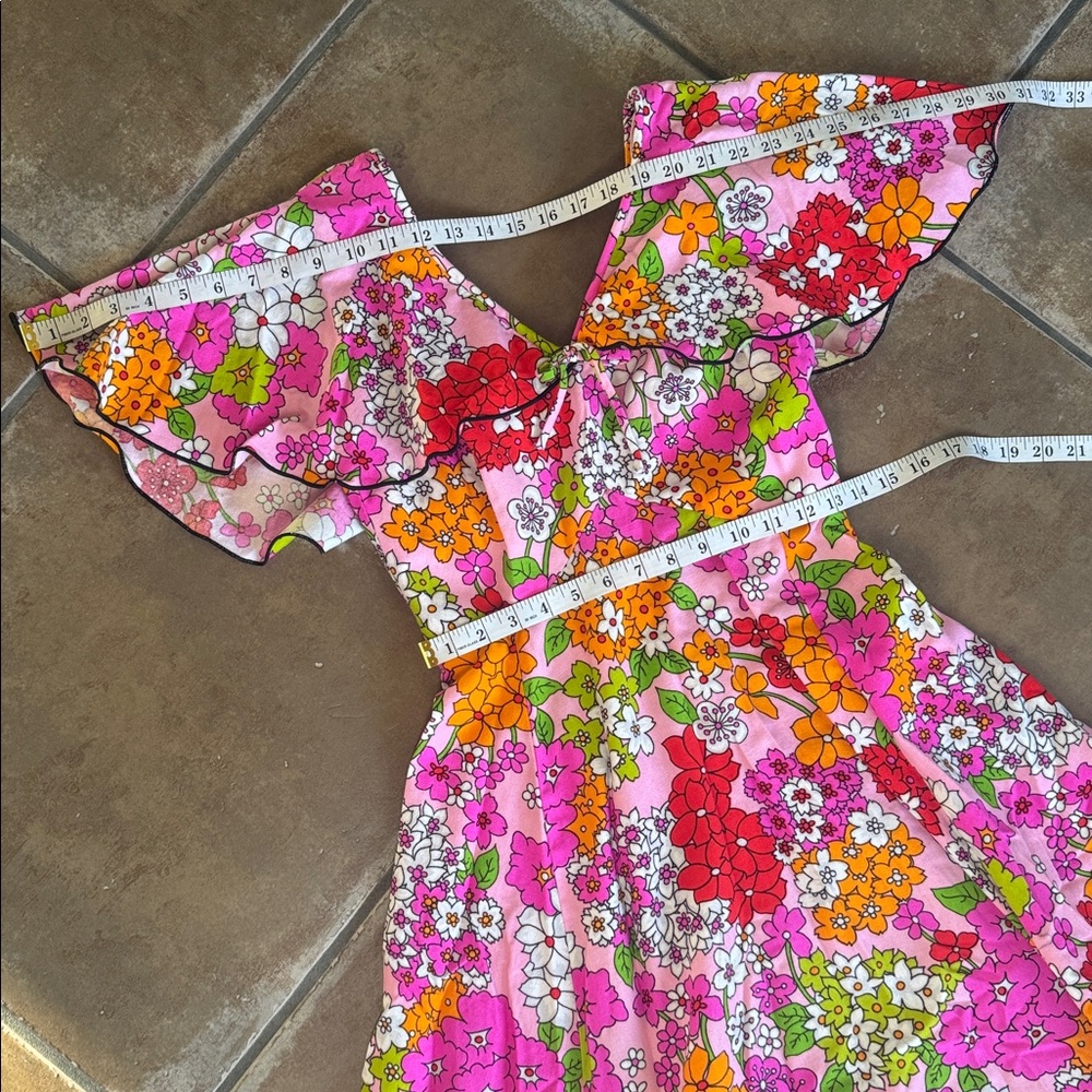 70's Vintage Neon Paisley Party Dress - Picture 11 of 14